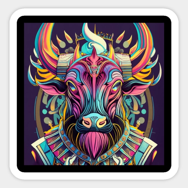 Demon Bull King Sticker by joolsd1@gmail.com